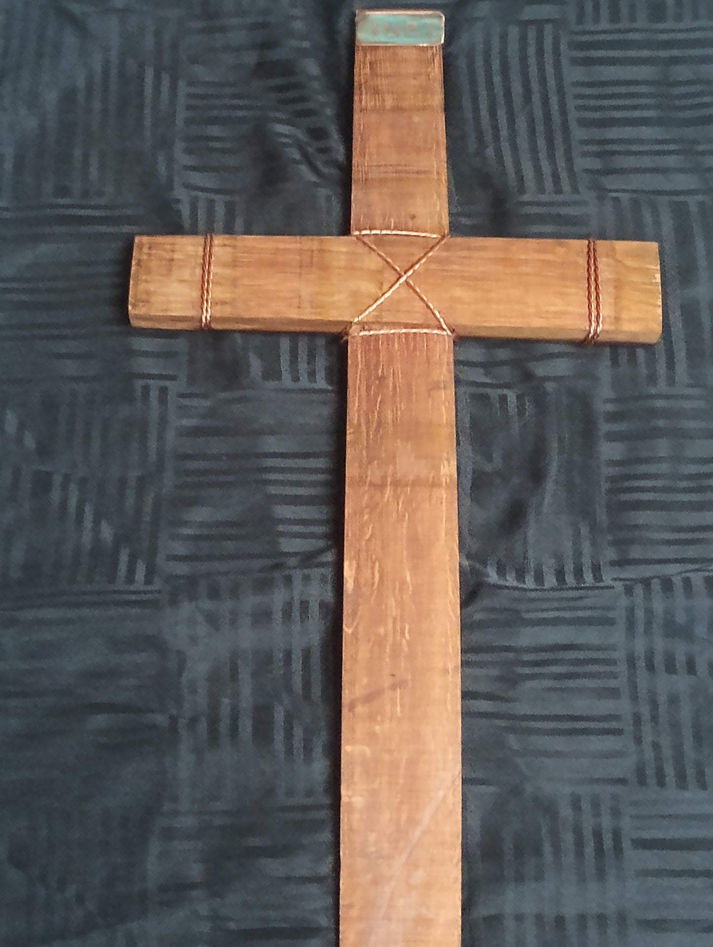 Large wine barrel stave cross